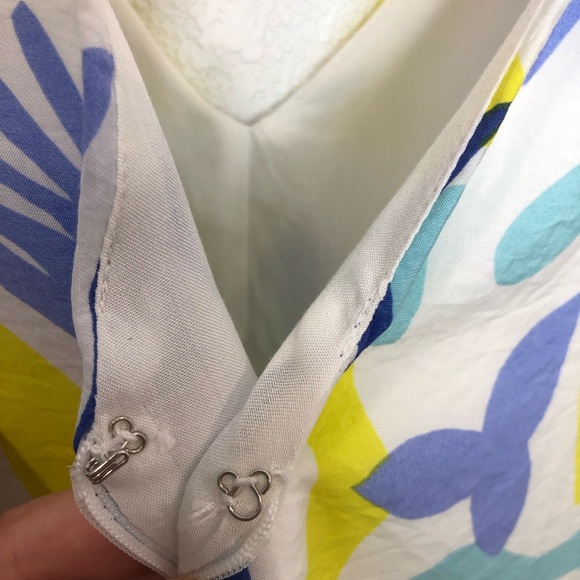 Molly Bracken Printed Maxi Dress V-Neck Ruffle White Size Medium Lili Sidonio - Picture 9 of 15